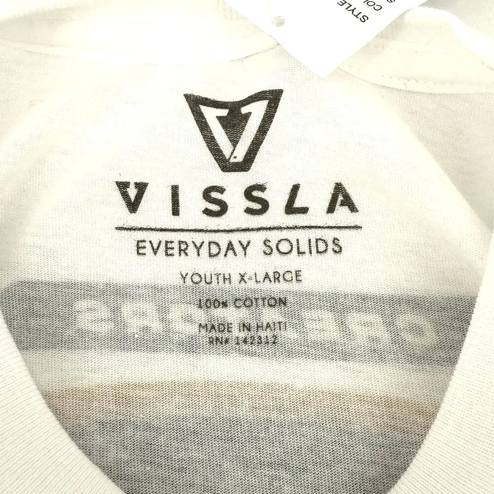 Vissla Logo Crew Neck T Shirt Big Boys Size XL Front Back Print